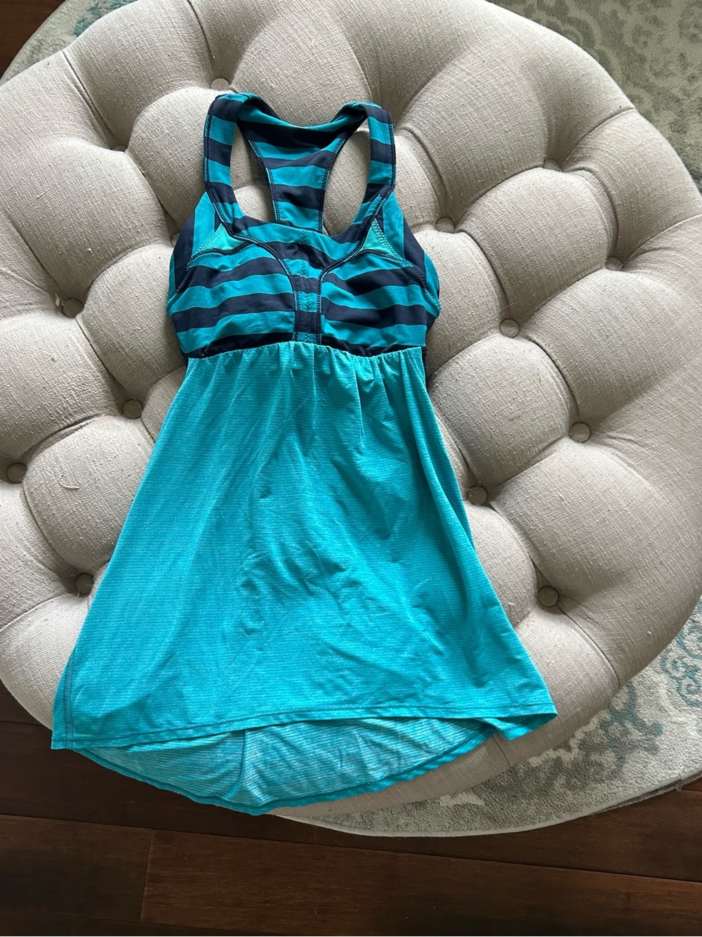 Lululemon Striped Racerback Athletic Dress or Tank Tops Teal & Navy